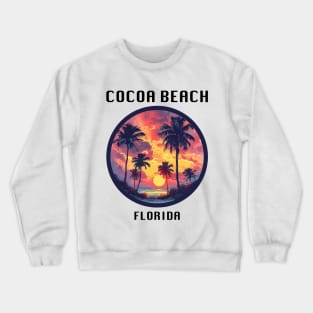 Cocoa Beach Florida (with Black Lettering) Crewneck Sweatshirt